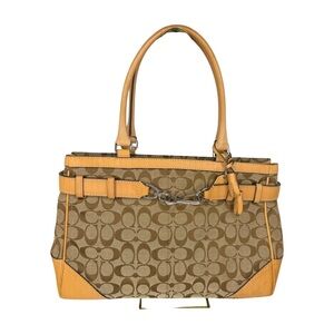 Coach Vintage Hampton Signature Carryall Tote 2006 Tan Canvas Leather 8K07